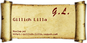 Gillich Lilla névjegykártya